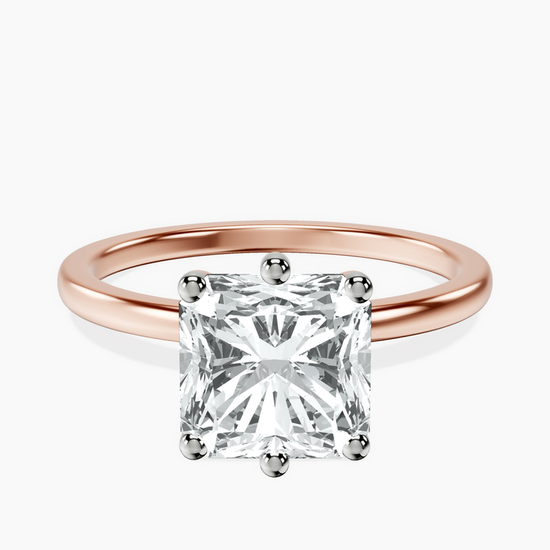 14kt Rose Gold Six Prong Solitaire 1.5mm Lab Diamond Ring front image
