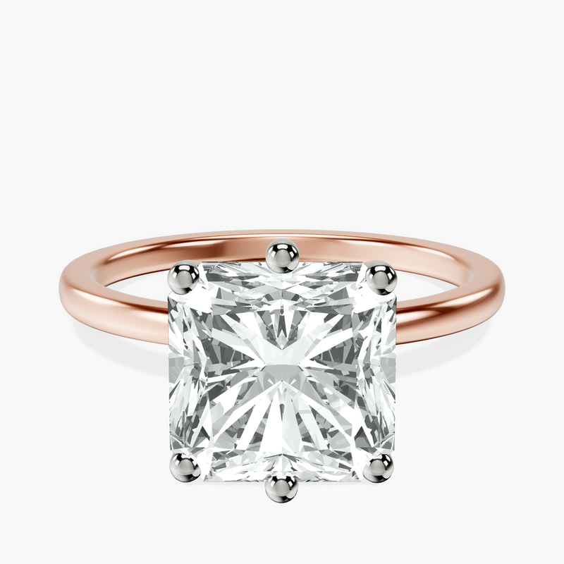 14kt Rose Gold Six Prong Solitaire 1.5mm Lab Diamond Ring front image