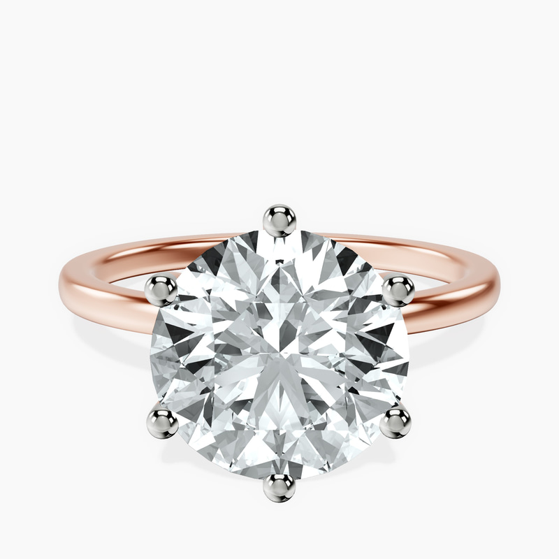 18kt Rose Gold Six Prong Solitaire 1.5mm Lab Diamond Ring front image