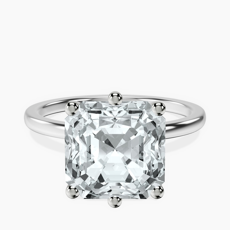 18kt White Gold Six Prong Solitaire 1.5mm Lab Diamond Ring front image