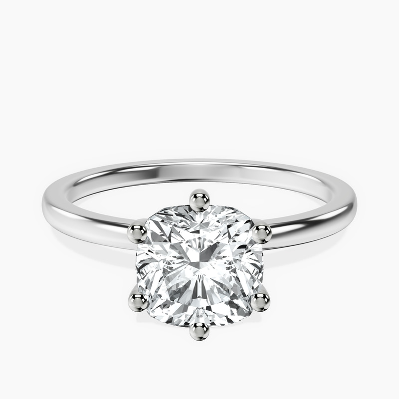 Six Prong Solitaire 1.5mm Lab Diamond Ring front view