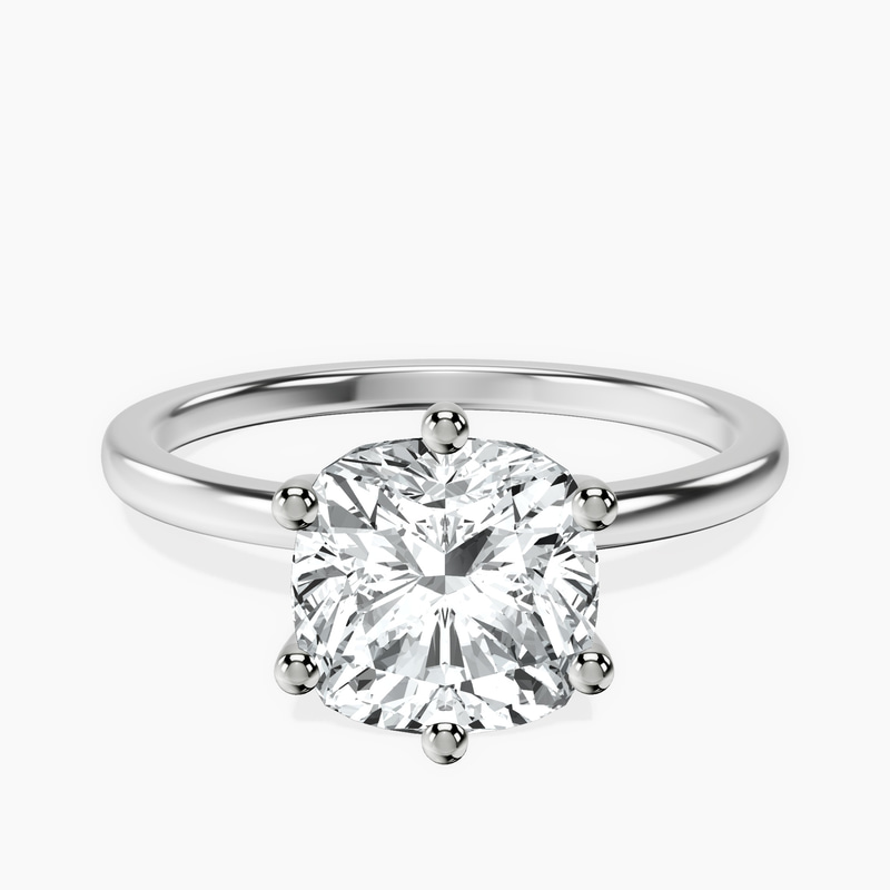 Platinum Six Prong Solitaire 1.5mm Lab Diamond Ring front image