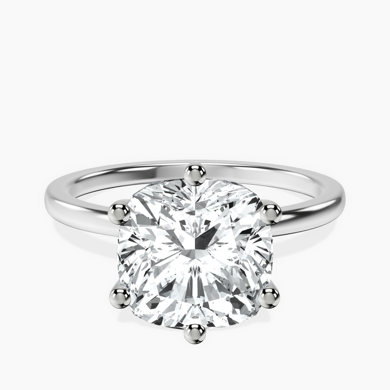 Platinum Six Prong Solitaire 1.5mm Lab Diamond Ring front image