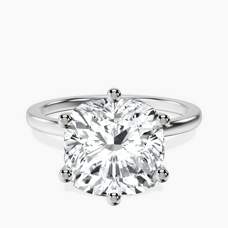 Platinum Six Prong Solitaire 1.5mm Lab Diamond Ring front image