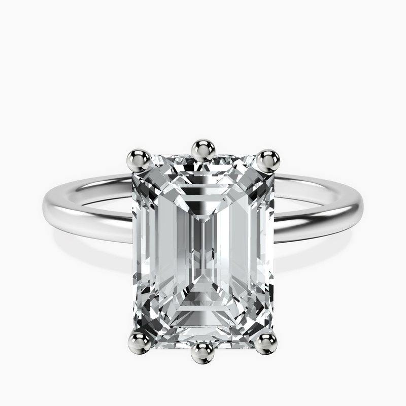 18kt White Gold Six Prong Solitaire 1.5mm Lab Diamond Ring front image