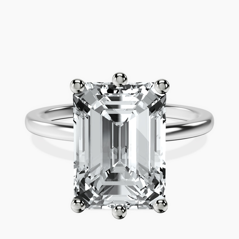 14kt White Gold Six Prong Solitaire 1.5mm Lab Diamond Ring front image