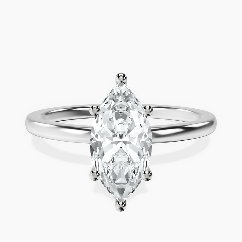 14kt White Gold Six Prong Solitaire 1.5mm Lab Diamond Ring front image