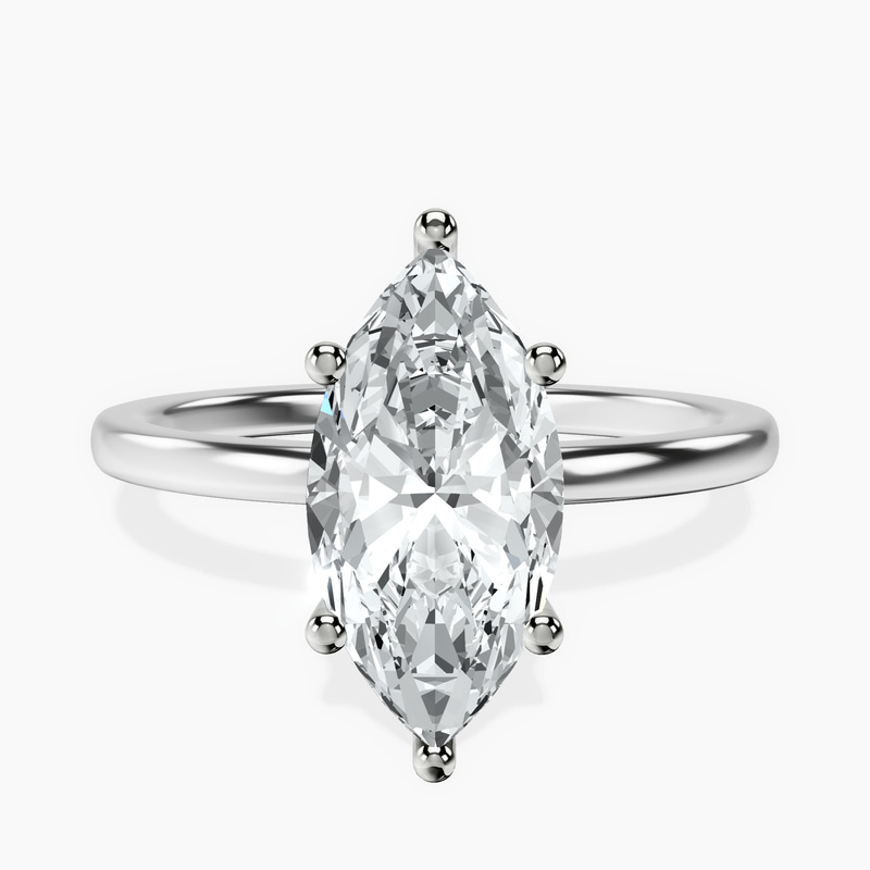 Six Prong Solitaire 1.5mm Lab Diamond Ring front view