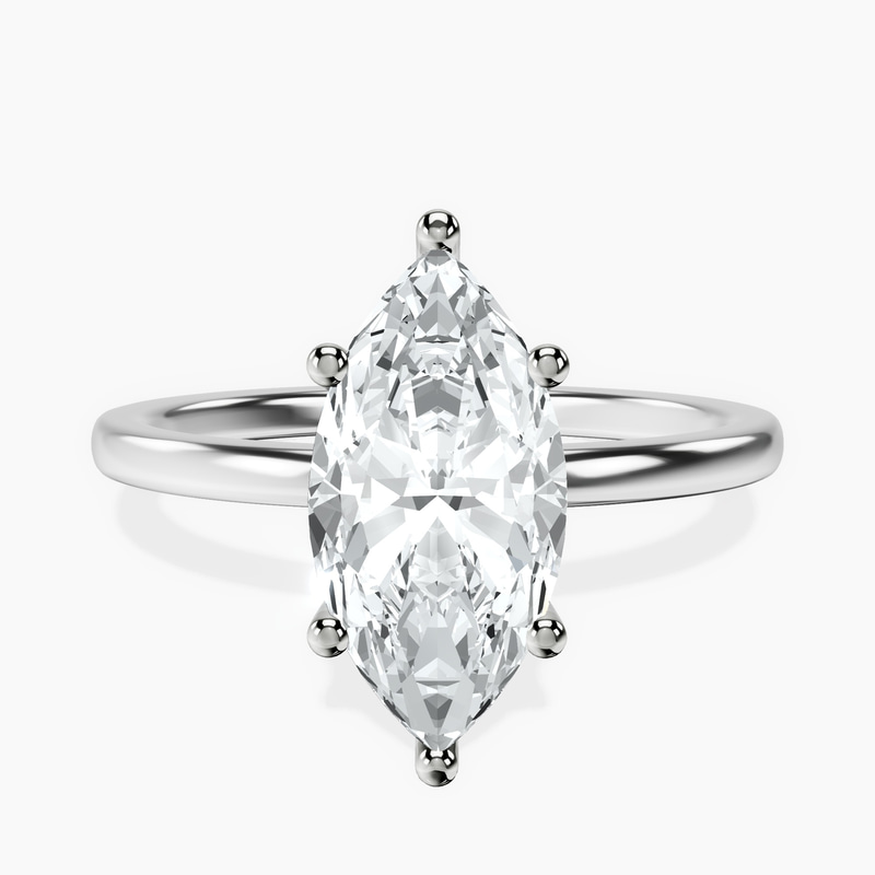 Six Prong Solitaire 1.5mm Lab Diamond Ring front view