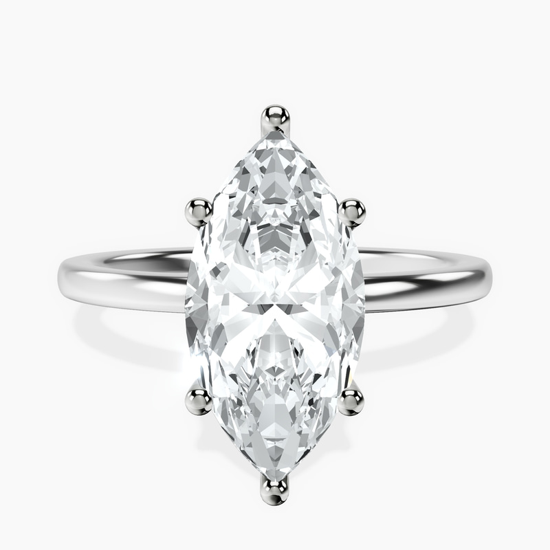Platinum Six Prong Solitaire 1.5mm Lab Diamond Ring front image
