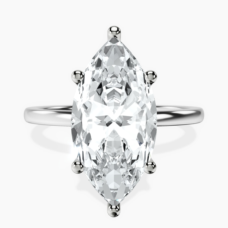 Platinum Six Prong Solitaire 1.5mm Lab Diamond Ring front image