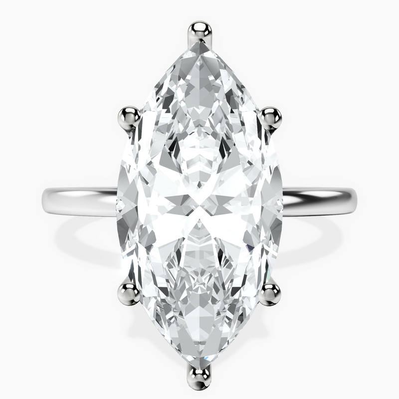 Platinum Six Prong Solitaire 1.5mm Lab Diamond Ring front image