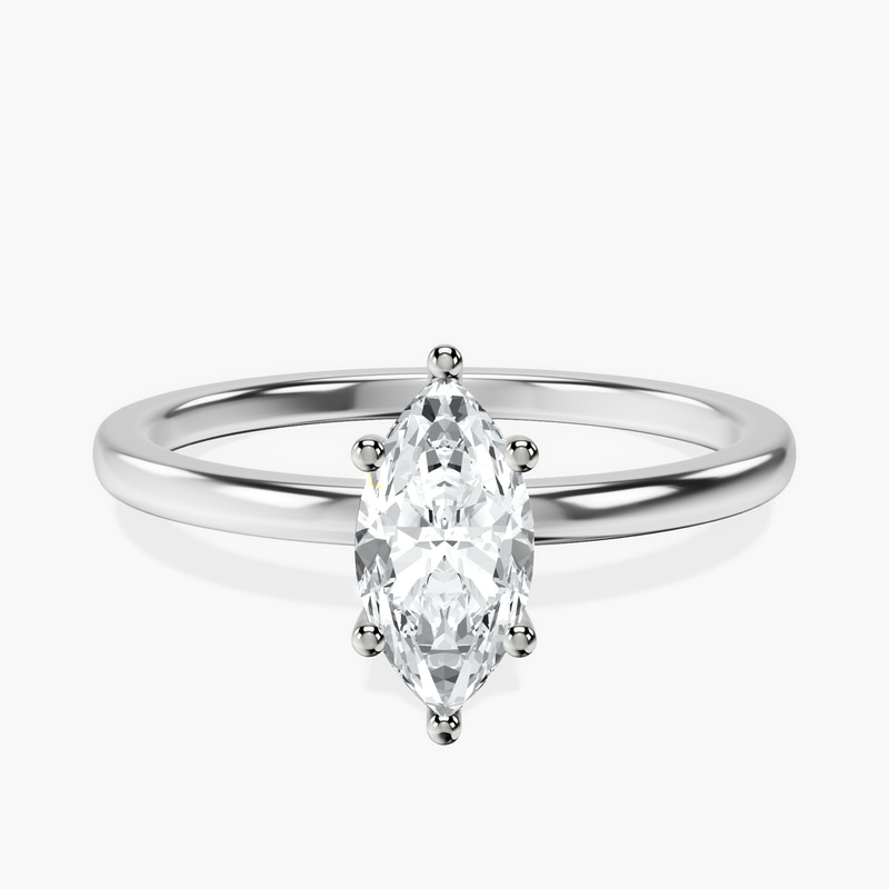 10kt White Gold Six Prong Solitaire 1.5mm Lab Diamond Ring front image