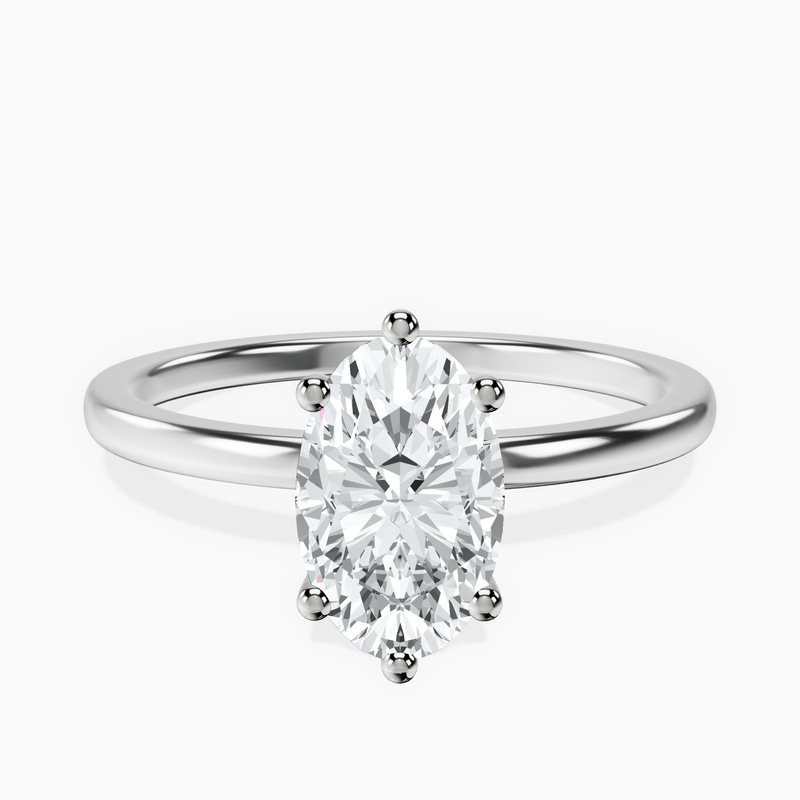 Platinum Six Prong Solitaire 1.5mm Lab Diamond Ring front image