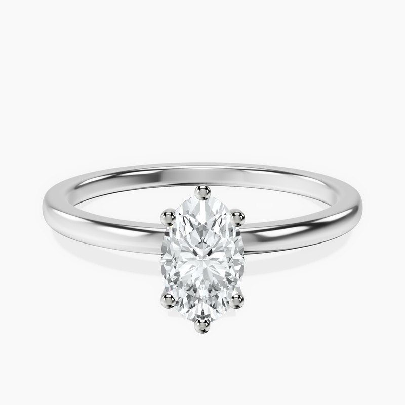 Platinum Six Prong Solitaire 1.5mm Lab Diamond Ring front image