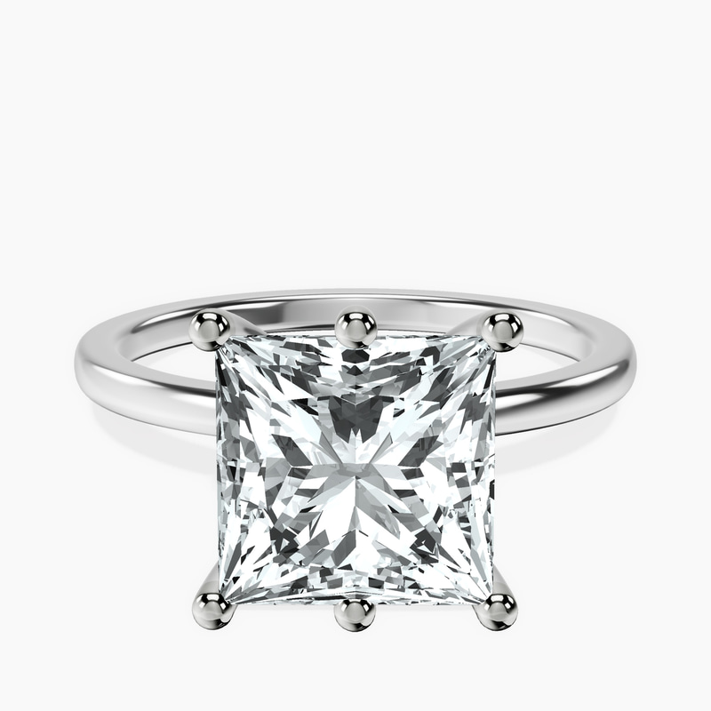 18kt White Gold Six Prong Solitaire 1.5mm Lab Diamond Ring front image