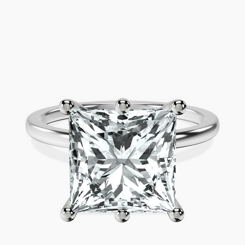 14kt White Gold Six Prong Solitaire 1.5mm Lab Diamond Ring front image