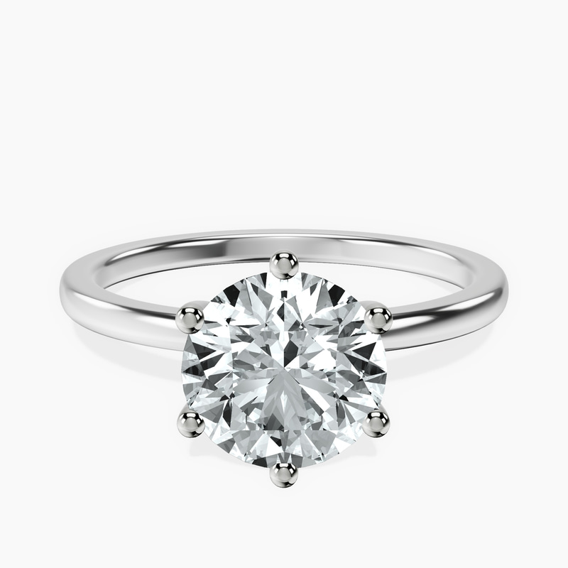 Six Prong Solitaire 1.5mm Lab Diamond Ring front view