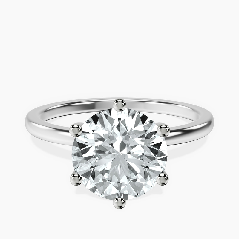 2.82 ct. round Six Prong Ring in 10kt white gold rtr top