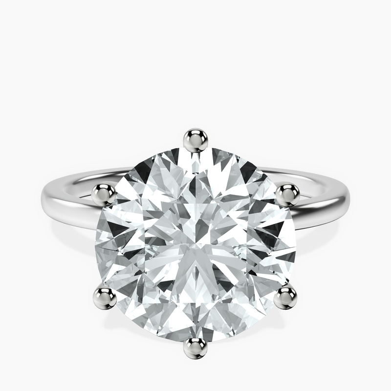 Platinum Six Prong Solitaire 1.5mm Lab Diamond Ring front image