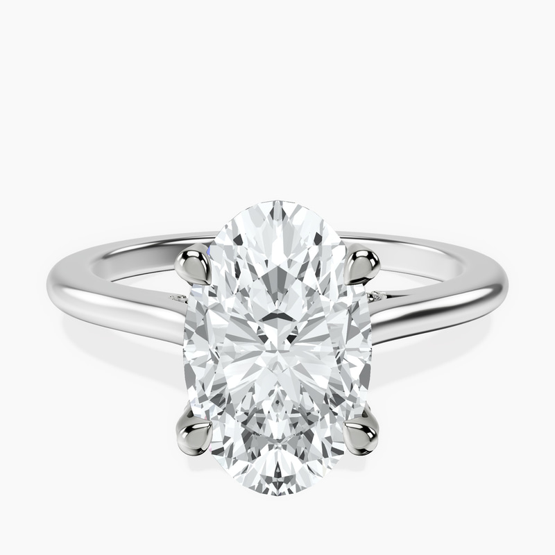 2.99 ct. oval Agnes Solitaire Ring in 14kt white gold rtr top