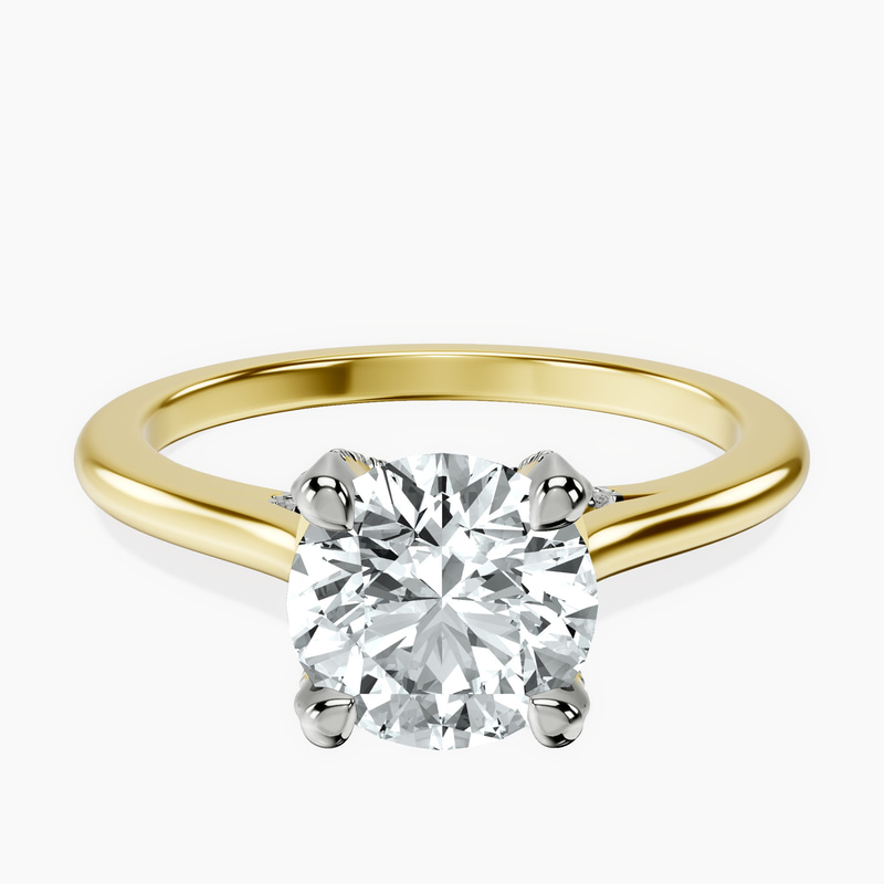 Agnes Criss cross Prong Solitaire 1.5mm Lab Diamond Ring front view