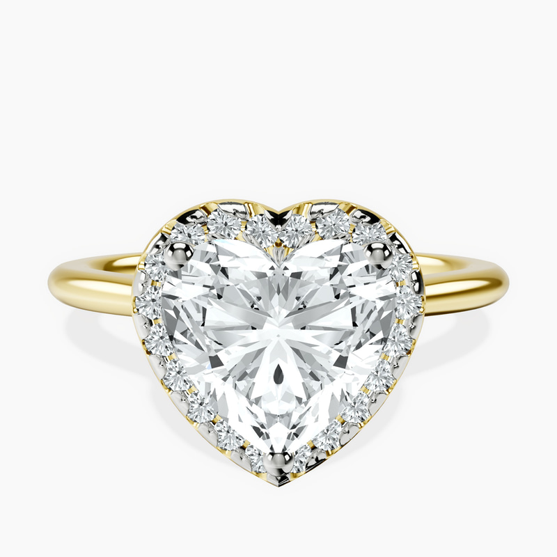 2.70 ct. heart Harriet Ring in 10kt yellow gold rtr top