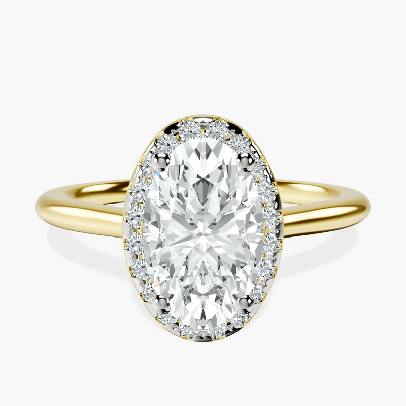 9ct Yellow Gold Harriet Halo 1.5mm Lab Diamond Ring front image