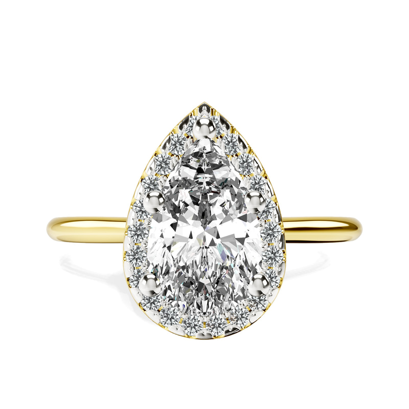 Harriet Halo 1.5mm Lab Diamond Ring front view