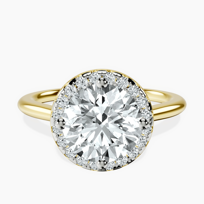 2.82 ct. round Harriet Ring in 10kt yellow gold rtr top