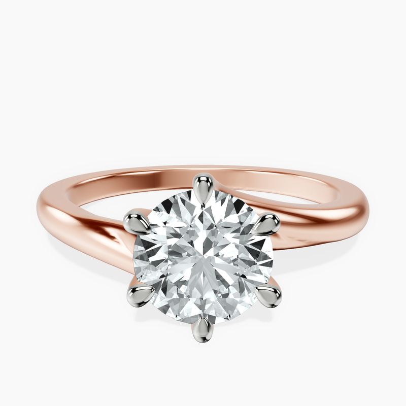1.41 ct. round Seraphina Solitaire Ring in 14kt rose gold rtr top