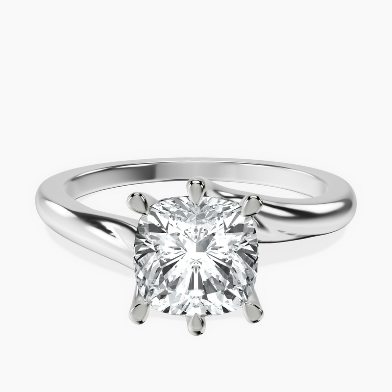1.49 ct. cushion Seraphina Solitaire Ring in platinum rtr top