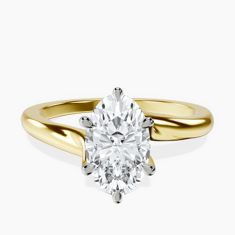 1.05 ct. oval Seraphina Solitaire Ring in 10kt yellow gold rtr top
