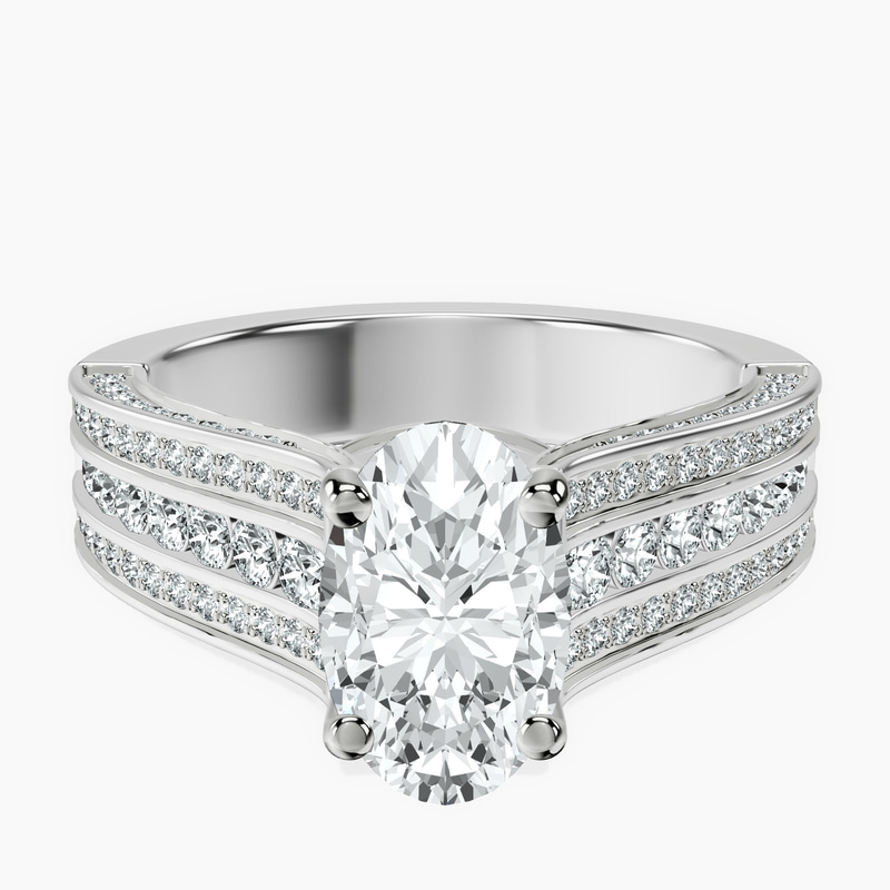 2.06 ct. oval Idris Secret Halo Ring in 18kt white gold rtr top