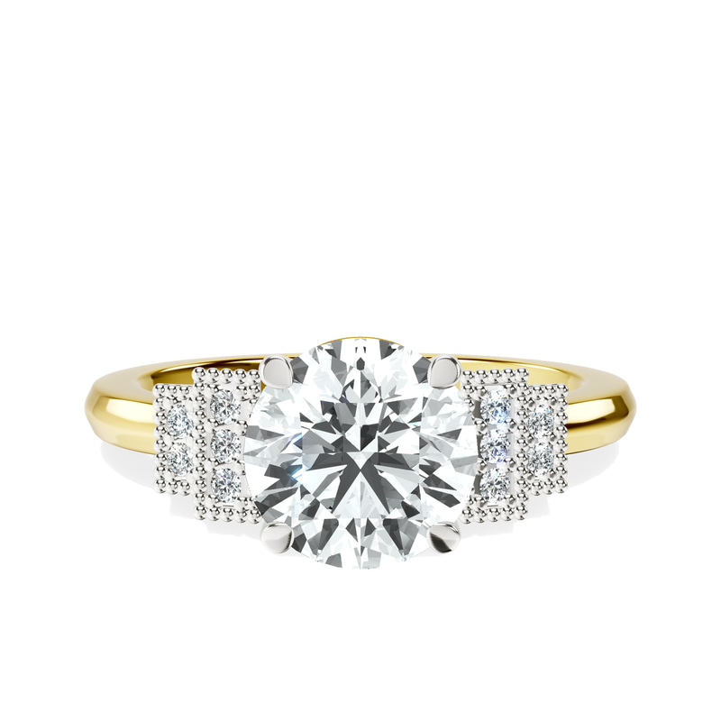Joy Tapering Side Stone Lab Diamond Ring front view