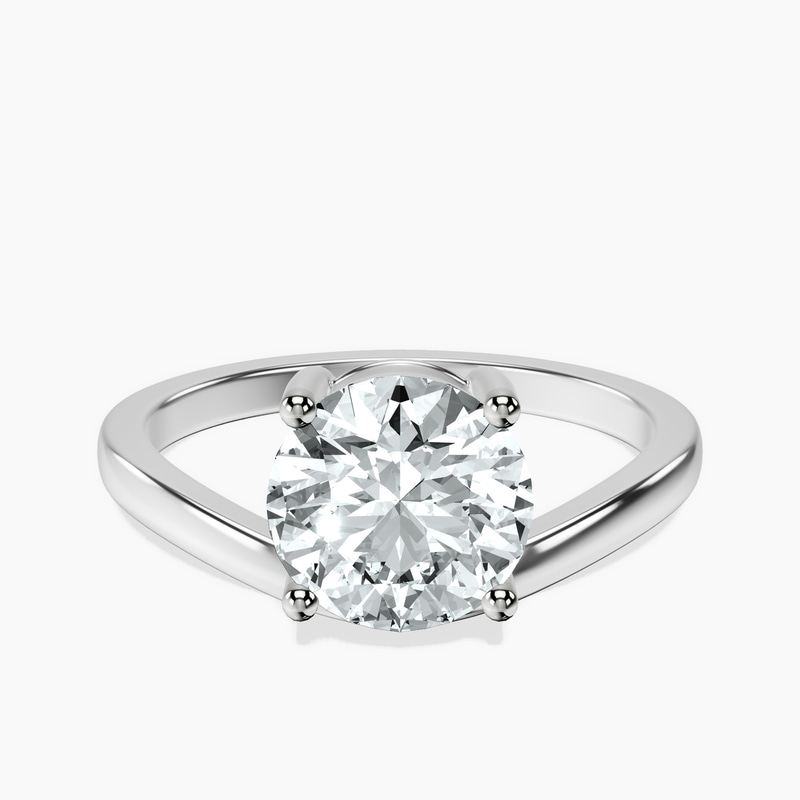 Crest Four Prong Solitaire Lab Diamond Ring front view