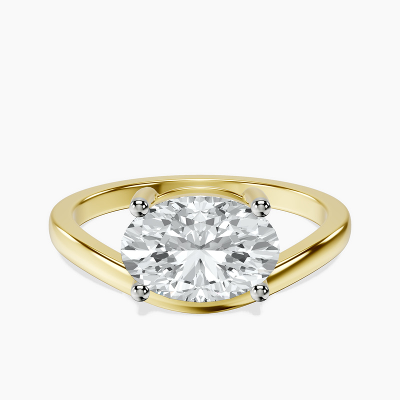 Crest Four Prong Solitaire Lab Diamond Ring front view