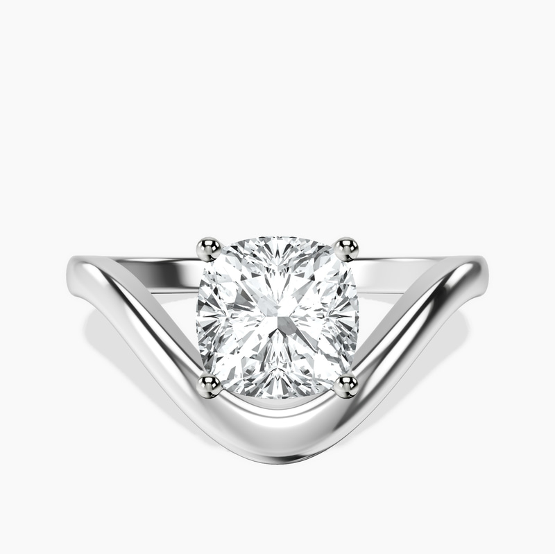 1.49 ct. cushion Eden Crest Lab Diamond Ring in 18kt white gold rtr top