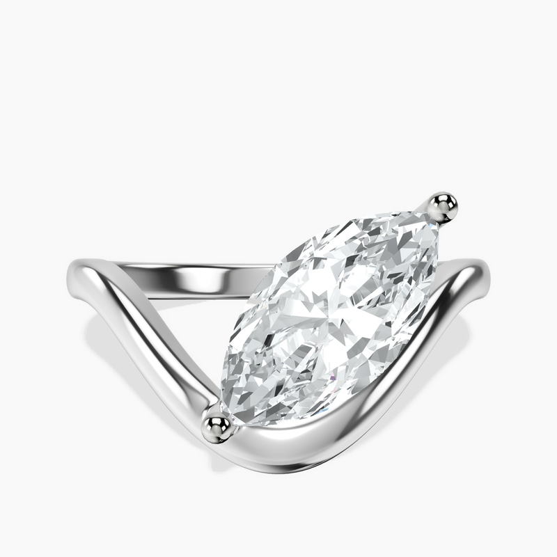 1.39 ct. marquise Eden Crest Lab Diamond Ring in 18kt white gold rtr top