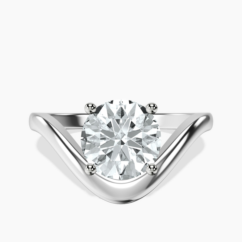 1.41 ct. round Eden Crest Lab Diamond Ring in platinum rtr top