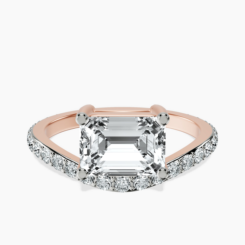 Pave Crest Lab Diamond Ring front view