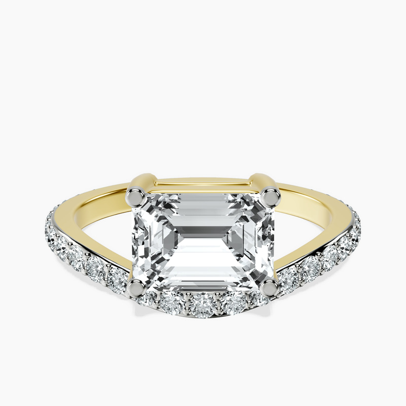 Pave Crest Lab Diamond Ring front view