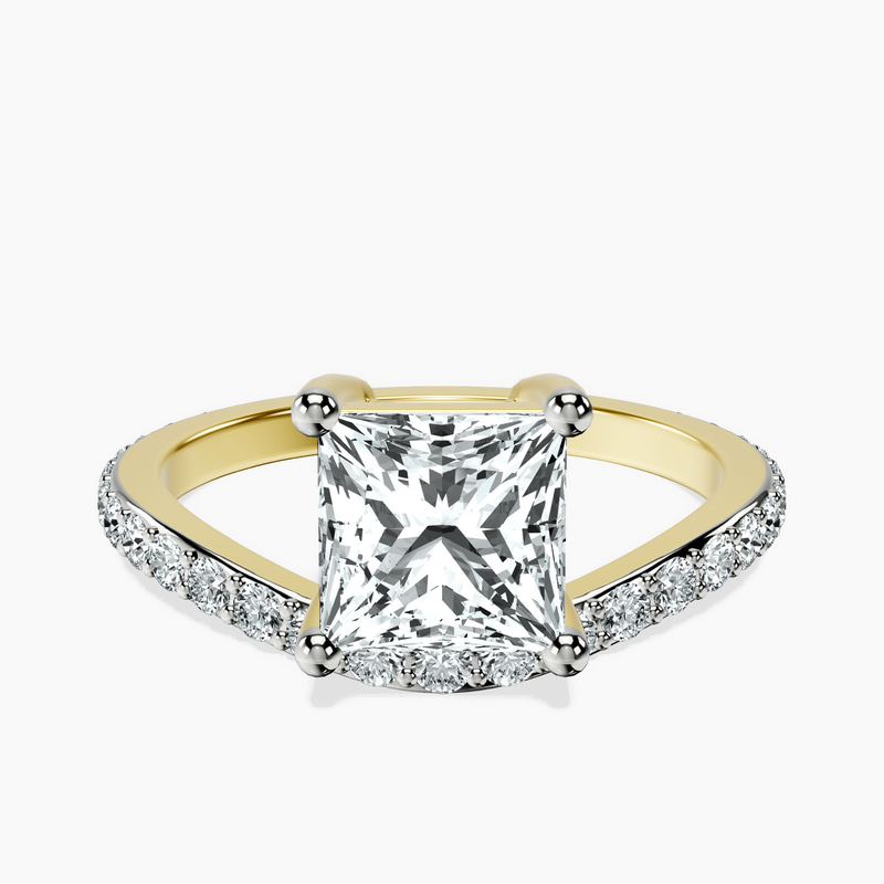 Pave Crest Lab Diamond Ring front view