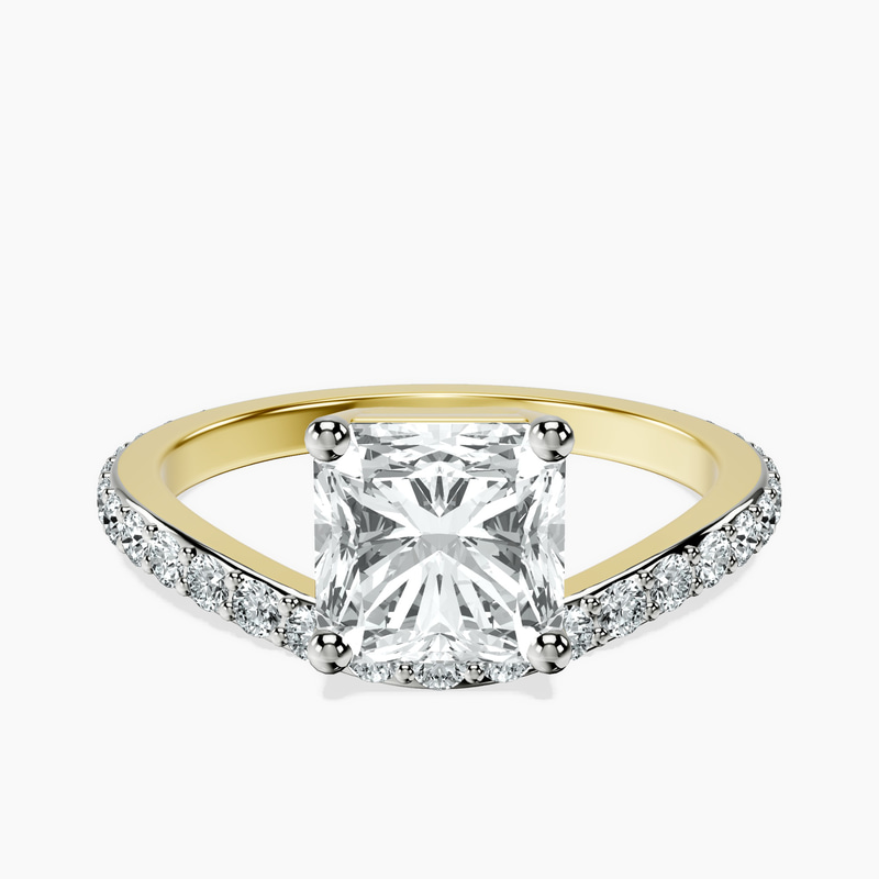 Pave Crest Lab Diamond Ring front view