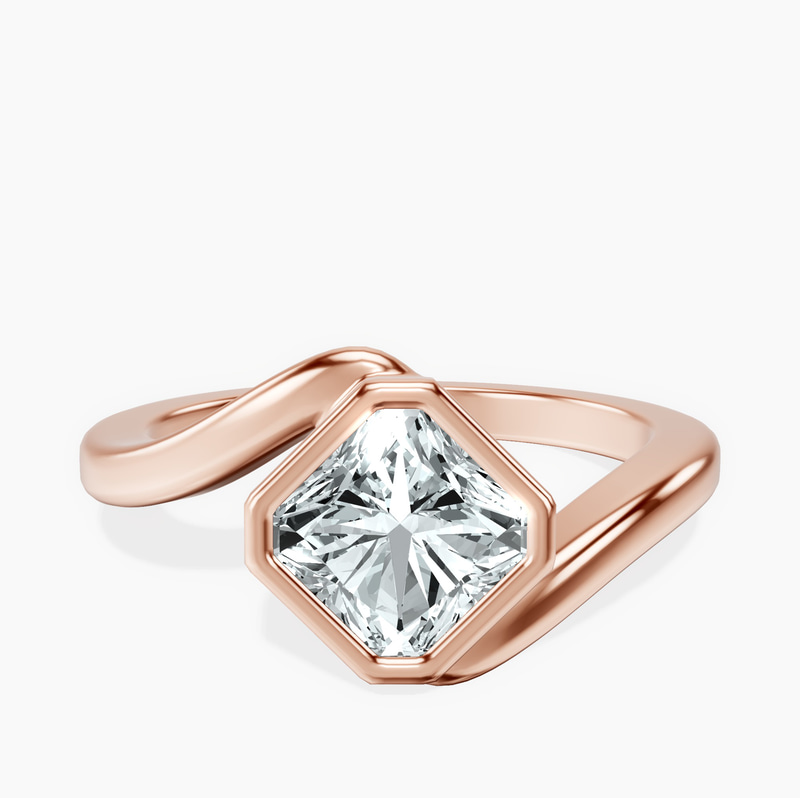 18kt Rose Gold Ava Crest Lab Diamond Ring front image
