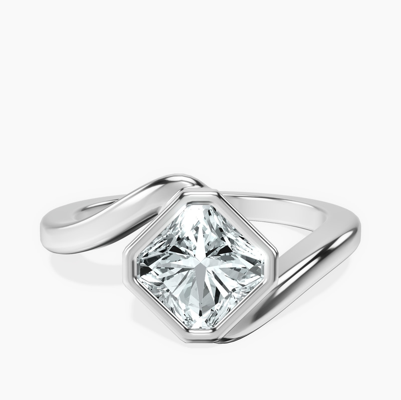 10kt White Gold Ava Crest Lab Diamond Ring front image