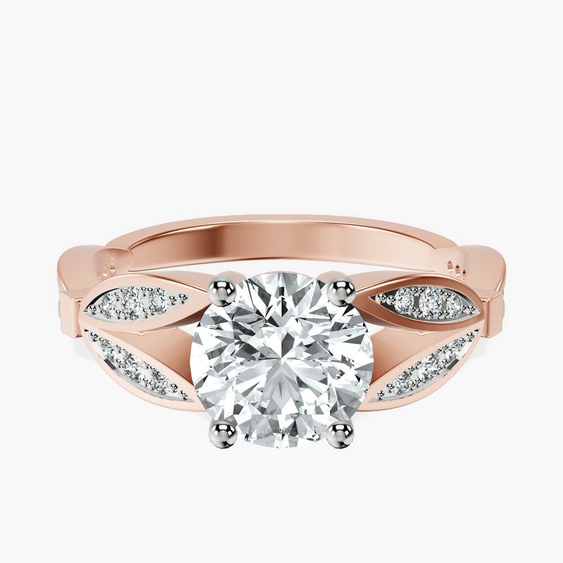 2.82 ct. round Nova Vintage Ring in 10kt rose gold rtr top