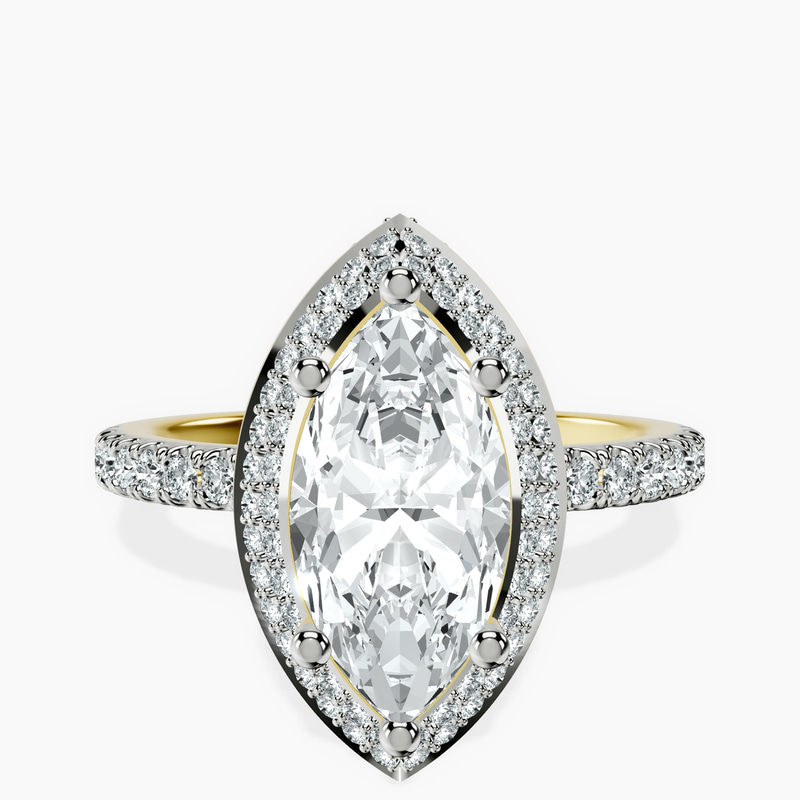 1.39 ct. marquise Amarya Double Halo Ring in 10kt yellow gold rtr top