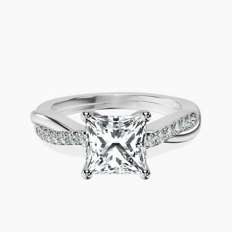 Platinum Twisted Vine Lab Diamond Ring front image