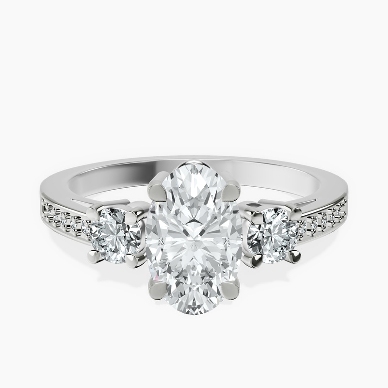 Trilogy Three Stone Lab Diamond Ring front view